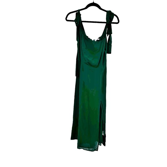 Reformation Smocked Twilight Midi Dress Sleeveless Emerald Green Size 4 NWOT - Picture 2 of 12